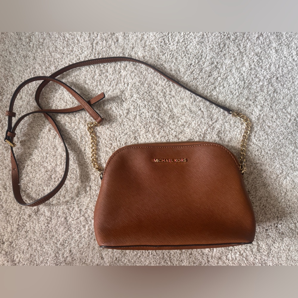 Michael Kors Tan Crossbody Bag with Gold Accents